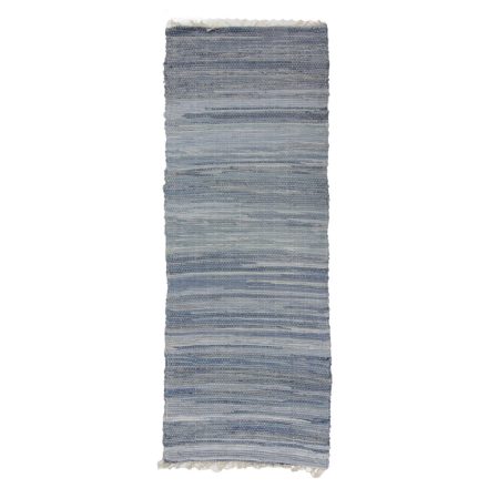 Rag rug 74x190 blue cotton rag rug