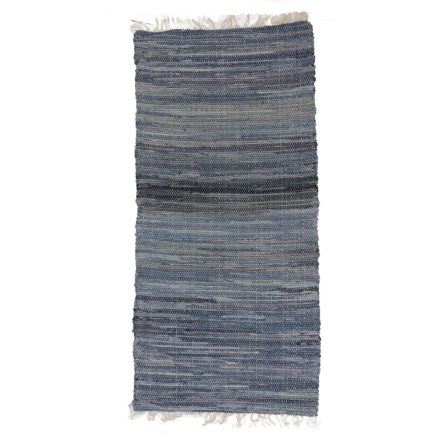 Rag rug 73x153 blue cotton rag rug