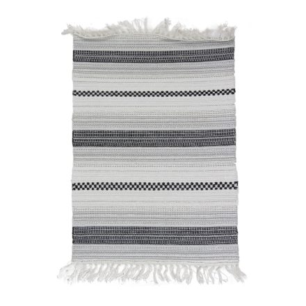 Rag rug 67x96 grey-black cotton rag rug