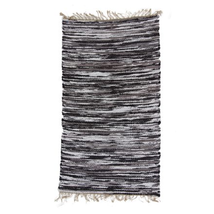 Rag rug 73x130 grey-black cotton rag rug