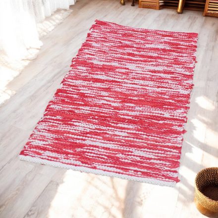 Rag rug 70x143 red cotton carpet