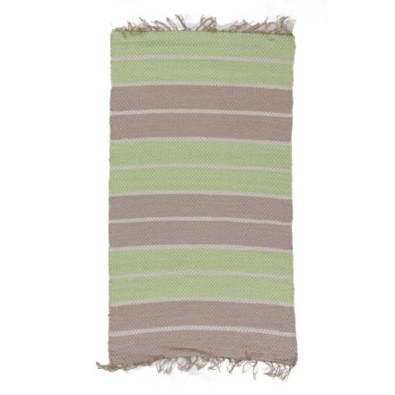 Rag rug 70x128 green-brown cotton rag rug