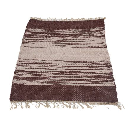 Rag rug 73x130 brown cotton rag rug