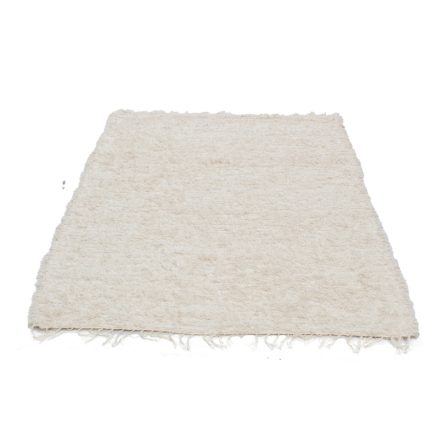 Fluffy carpet beige 126x177 long fibre soft rag rug