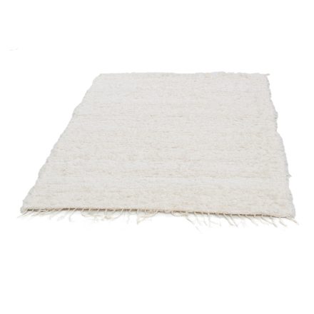 Fluffy carpet beige 121x165 long fibre soft rag rug