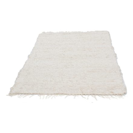 Fluffy carpet beige 120x176 long fibre soft rag rug