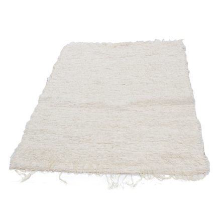 Fluffy carpet beige 122x162 long fibre soft rag rug