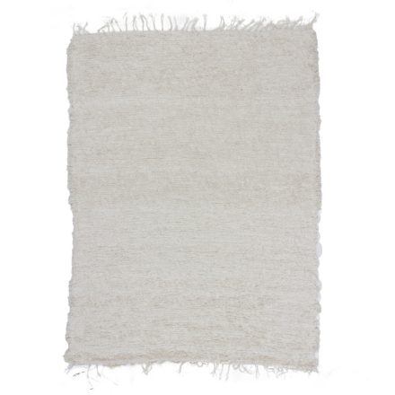 Fluffy carpet beige 121x167 long fibre soft rag rug