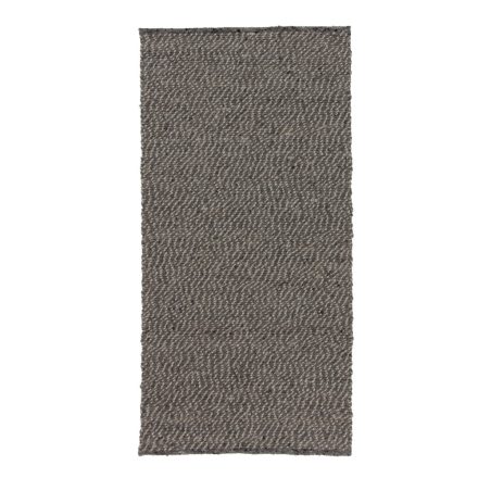 Grey wool carpet Rustic 72x143 thick rug