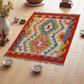Kilim rug Chobi 67x96 hand woven Afghan Kilim rug