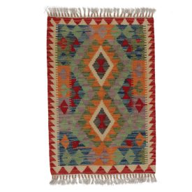 Hand woven Afghan wool Chobi Kilim rug 92x64 cm