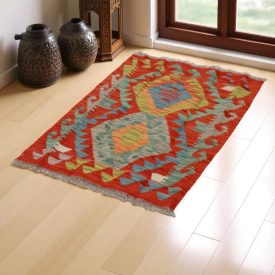 Kilim rug Chobi 63x90 hand woven Afghan Kilim rug