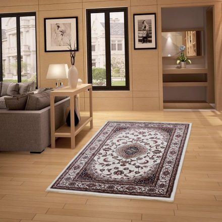Classic carpet beige 140x200 machine-made polyester rug