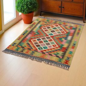 Chobi Kilim rug 131x93 handwoven wool kilim