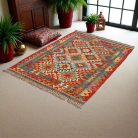 Kilim rug Chobi 148x102 handmade afghan wool kilim rug
