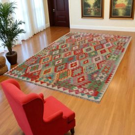 Vintage Kilim rug Chobi 253x179 hand woven Afghan Kilim rug