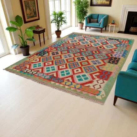 Hand woven Kilim rug Chobi 205x293 Afghan Kilim rug to living room