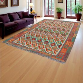   Hand woven Kilim rug Chobi 209x303 Afghan Kilim rug to living room