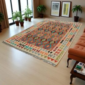   Kilim rug Chobi 205x288 handmade Afghan Kilim rug to living room