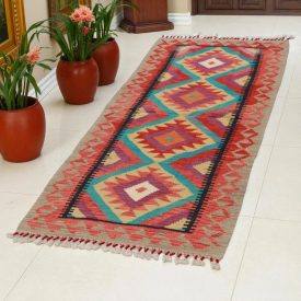 Kilim rug Chobi 71x188 hand woven Afghan Kilim rug