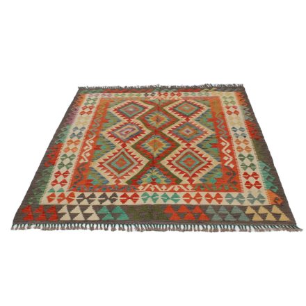 Kelim rug Chobi 196x156 hand woven Afghan Kelim rug
