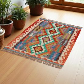 Chobi Kilim rug 126x88 handmade afghan wool kilim rug