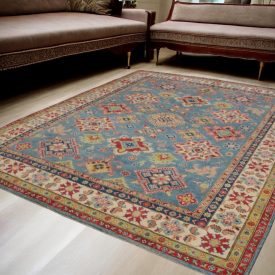 Kazak oriental rug 262x352 handmade carpet for living room