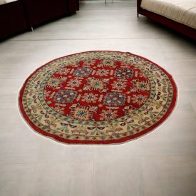 Kazak round rug 168x171 handmade Afghan rug