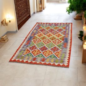 Kilim runner rug Chobi 110x200 afghan hand woven Kilim