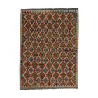 Wool Kilim rug Chobi 154x204 hand woven afghan Kilim rug
