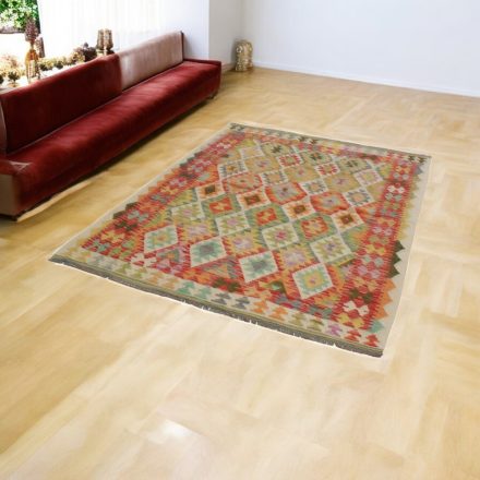 Wool Kilim rug Chobi 148x199 hand woven afghan Kelim rug