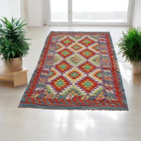 Wool Kilim rug Chobi 100x200 hand woven afghan Kilim rug