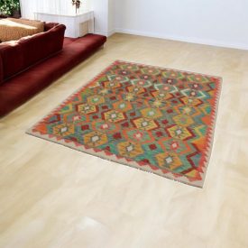Chobi Kilim rug 150x197 hand woven wool Kilim