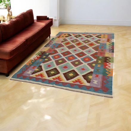 Maimana Kilim rug 168x239 hand woven afghan wool Kelim