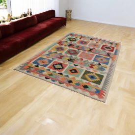 Wool Kilim rug Chobi 166x250 hand woven afghan Kilim rug