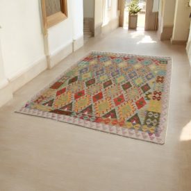 Chobi Kilim rug 180x243 hand woven wool Kilim