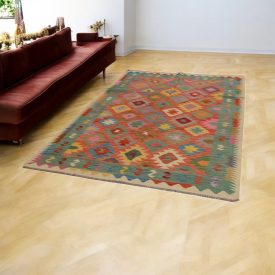 Maimana Kilim rug 165x253 hand woven afghan wool Kilim
