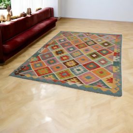 Wool Kilim rug Chobi 182x250 hand woven afghan Kilim rug