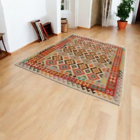 Afghan Kilim rug Chobi 205x295 ethnic hand woven Kilim