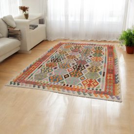 Ethnic Kilim rug Chobi 200x300 hand woven afghan rug