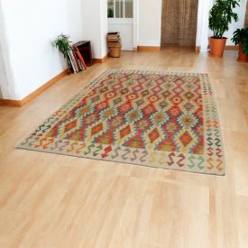 Chobi Kilim rug 209x290 hand woven wool Kilim