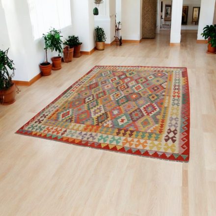 Afghan hand woven Kelim Chobi 207x290 Afghan wool Kilim rug