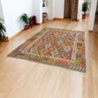 Hand woven Afghan wool Chobi Kilim rug 206x289 cm