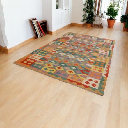 Maimana Kilim rug 201x298 hand woven afghan wool Kelim