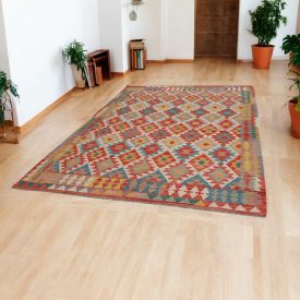 Maimana Kilim rug 208x298 hand woven afghan wool Kilim