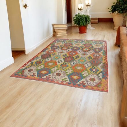 Maimana Kilim rug 296x200 hand woven afghan wool Kelim
