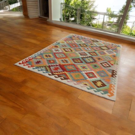 Maimana Kilim rug 196x304 hand woven afghan wool Kelim