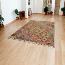 Chobi Kilim rug 202x293 hand woven wool Kilim