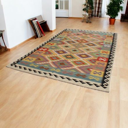 Maimana Kilim rug 200x303 hand woven afghan wool Kelim