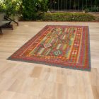 Wool Kilim rug Chobi 204x294 hand woven afghan Kilim rug